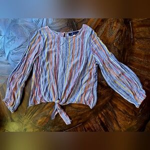 Blue Rain Striped Top